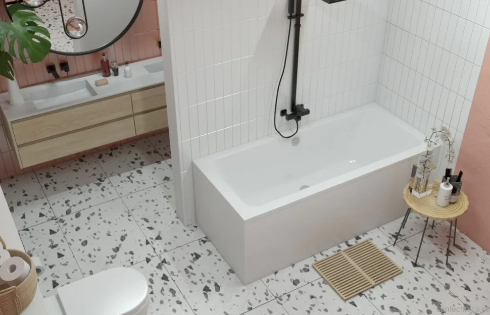 Акриловая ванна Lavinia Boho Pure 180x80 см, встраиваемая, белая, с каркасом