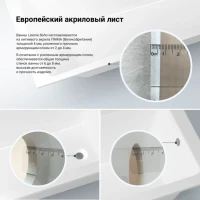 Акриловая ванна Lavinia Boho Pure 180x80 см, встраиваемая, белая, с каркасом