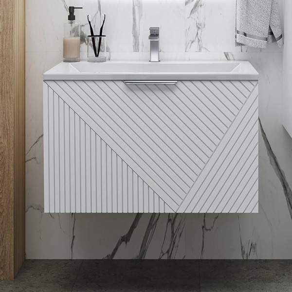 Тумба с раковиной Grossman Блисс 70 матовая белая