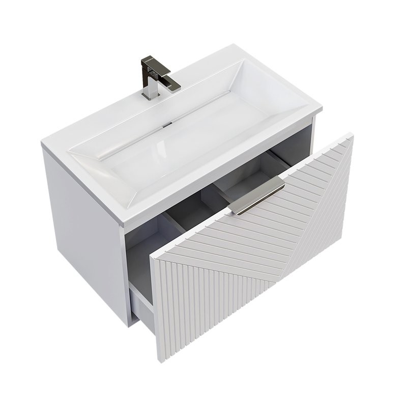 Тумба с раковиной Grossman Блисс 70 матовая белая