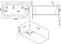 Акриловая ванна Bas Кэмерон 120x70 см, пристенная, белая + ремкомплект Good Door