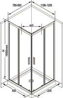 Душевой уголок Ravak Blix Slim BLSRV2K 120x80, профиль черный
