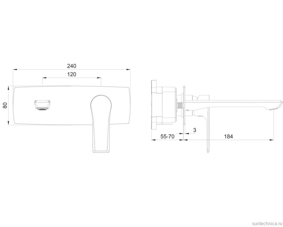 Смеситель для раковины Wonzon & Woghand Brilliant WW-88869079-MB С ВНУТРЕННЕЙ ЧАСТЬЮ, черный матовый