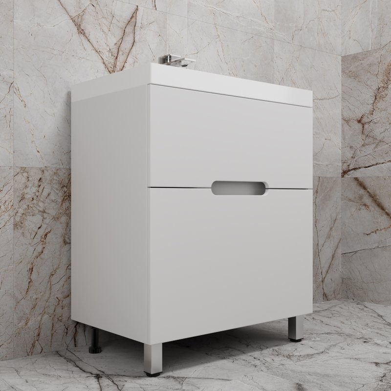 Тумба под раковину без столешницы Style Line Матис 70 напольная, белая матовая