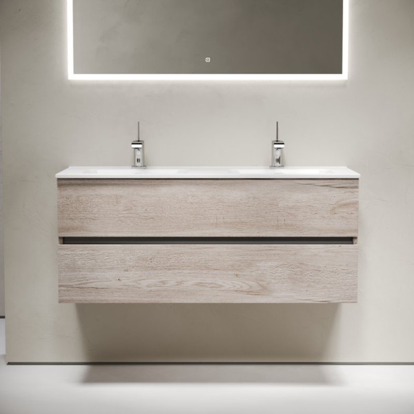Тумба под раковину Sancos Urban 119 см двойная, дуб галифакс натуральный