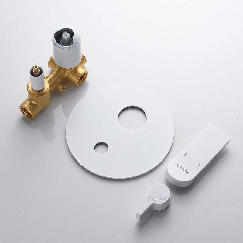 Душевая система / Тропический душ со смесителем встраиваемая Shevanik S4135C, белый