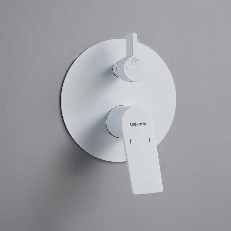 Душевая система / Тропический душ со смесителем встраиваемая Shevanik S4135C, белый