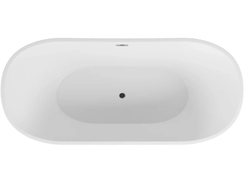 Акриловая ванна Grossman Galaxy GR-2104M 170x75 см, отдельностоящая, белая матовая, овальная, со сливом-переливом, с донным клапаном