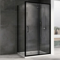 Душевой уголок Abber Schwarzer Diamant AG30120B5-S70B5 120х70, профиль черный, стекло прозрачное