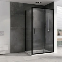Душевой уголок Abber Schwarzer Diamant AG30120B5-S70B5 120х70, профиль черный, стекло прозрачное