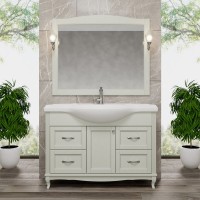 Мебель для ванной комнаты ValenHouse Эллина 120 слоновая кость, 4 ящика, 1 дверца, ручки хром