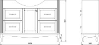 Мебель для ванной комнаты ValenHouse Эллина 120 слоновая кость, 4 ящика, 1 дверца, ручки хром