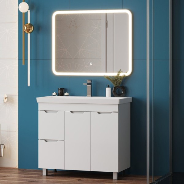 Мебель для ванной комнаты Onika Айленд 90 напольная, белая