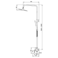 Душевая стойка AZARIO Lursy AZ-K2349GR серый графит