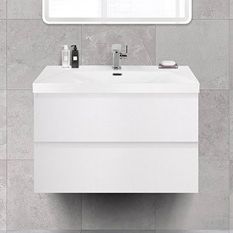 Тумба с раковиной Cezares Molveno 46 80 bianco ghiaccio, с раковиной Cezares CZR-MIL-80-LVB