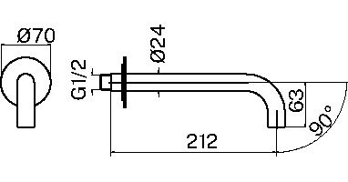 Излив Plumberia Selection Ixo SPT0060OR для ванны, золото 24 карат