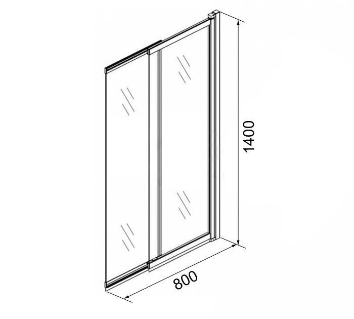 Шторка на ванну Azario Merrit 80х140 цвет профиля черный AZ-NF6122 800 BLACK