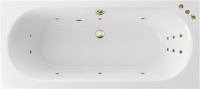 Акриловая ванна Excellent Oceana Smart 170x75 см, встраиваемая, с гидромассажем, белая, с каркасом, со сливом-переливом, фурнитура бронза