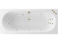 Акриловая ванна Excellent Oceana Smart 170x75 см, встраиваемая, с гидромассажем, белая, с каркасом, со сливом-переливом, фурнитура бронза