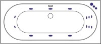 Акриловая ванна Excellent Oceana Smart 170x75 см, встраиваемая, с гидромассажем, белая, с каркасом, со сливом-переливом, фурнитура бронза