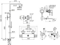 Комплект для ванной Plumberia Selection Ixo KITZXO6302NO210 С ВНУТРЕННЕЙ ЧАСТЬЮ, черный матовый