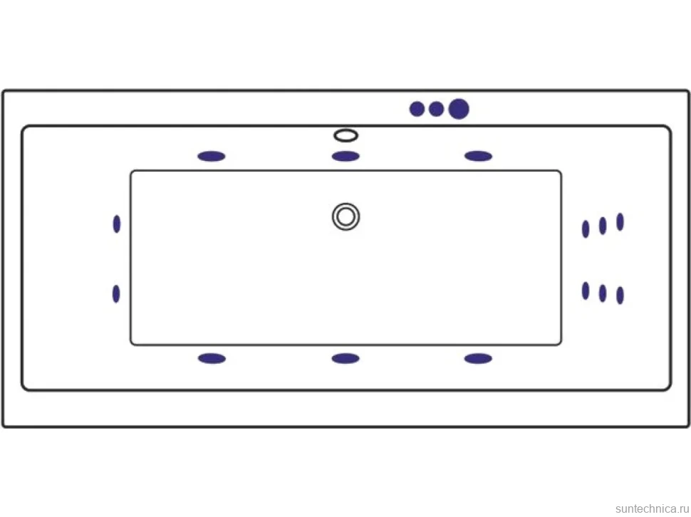 Акриловая ванна Excellent Pryzmat Smart 190x90 см, встраиваемая, с гидромассажем, белая, с каркасом, со сливом-переливом, фурнитура бронза