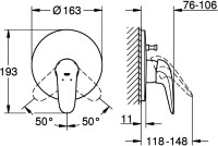Встраиваемый смеситель для душа и ванны Grohe Eurostyle 29098LS3 белая луна