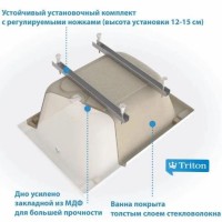 Акриловая ванна Triton Литл 100x70 см, левая, пристенная, белая, на ножках