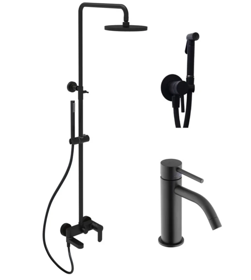 Комплект для ванной Paffoni Light KITZCOL632NO71 черный матовый