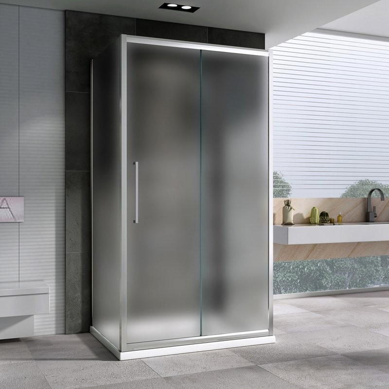 Душевой уголок Abber Schwarzer Diamant AG30150MH-S50M-S50M 150x50, профиль хром, стекло матовое