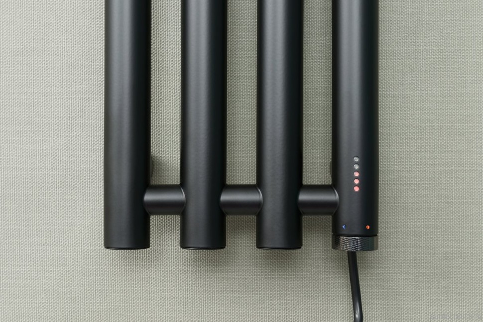 Полотенцесушитель электрический Сунержа Кантата 4.0 31-0885-1259 120x20 см, подключение справа, скрытое подключение справа, матовый черный, I-образный