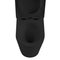 Унитаз-компакт напольный Abber Bequem AC1112TMB безободковый, с микролифтом, черный матовый