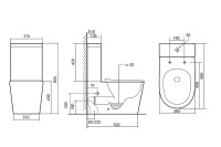 Унитаз-компакт напольный Abber Bequem AC1112TMB безободковый, с микролифтом, черный матовый