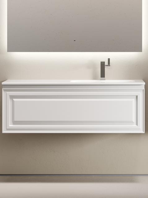 Тумба с раковиной Sancos Very 120 R подвесная, 1 ящик, bianco