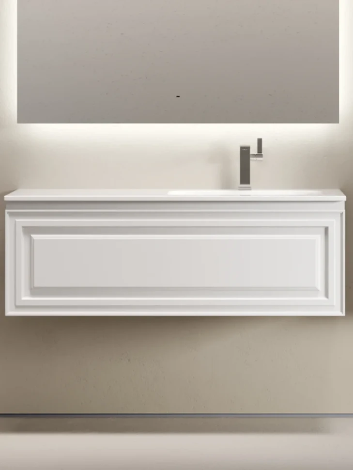 Тумба с раковиной Sancos Very 120 R подвесная, 1 ящик, bianco