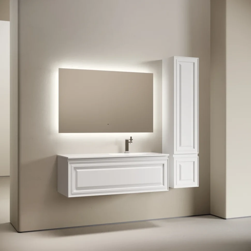 Тумба с раковиной Sancos Very 120 R подвесная, 1 ящик, bianco