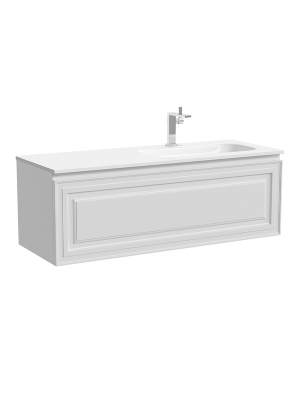 Тумба с раковиной Sancos Very 120 R подвесная, 1 ящик, bianco