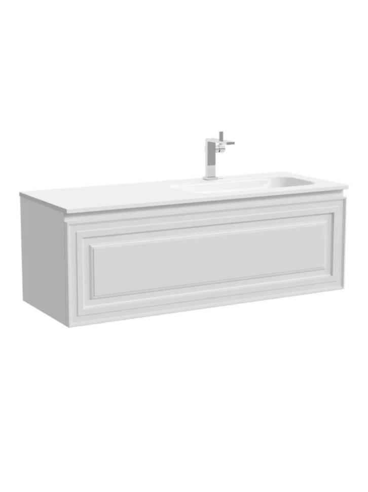 Тумба с раковиной Sancos Very 120 R подвесная, 1 ящик, bianco