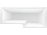 Акриловая ванна 1MarKa Linea R Стандарт 2 165x85 см, угловая, правая, встраиваемая, белая, асимметричная, с каркасом, со сливом-переливом