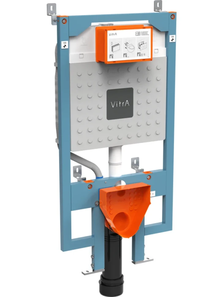 Система инсталляции для унитазов VitrA V8 768-5800-01 с кнопкой смыва 740-0940 сталь