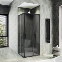 Душевой уголок Maybahglass MGY-1331-6 100х100 см, профиль матовый черный, стекло графит матовый