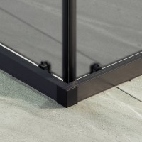 Душевой уголок Maybahglass MGY-1331-6 100х100 см, профиль матовый черный, стекло графит матовый
