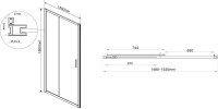 Душевой уголок Vincea Garda VSR-1G8015CH 150x80 см, профиль хром, стекло шиншилла