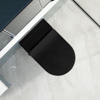 Унитаз подвесной Abber Bequem AC1108PMB безободковый, с микролифтом, матовый черный