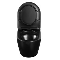 Унитаз подвесной Abber Bequem AC1108PMB безободковый, с микролифтом, матовый черный