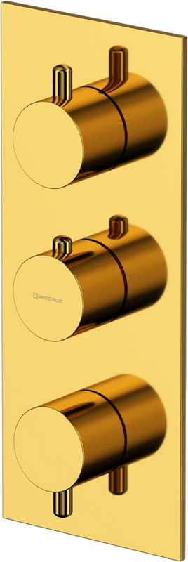 Термостатический смеситель встраиваемый WHITECROSS Y Y1238GL С ВНУТРЕННЕЙ ЧАСТЬЮ, для ванны с душем, золото