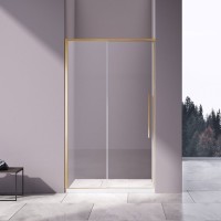 Душевая дверь в нишу Vincea Slim-N VDS-4SN130CLG 130 см, профиль брашированное золото, стекло прозрачное
