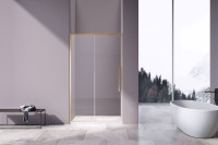 Душевая дверь в нишу Vincea Slim-N VDS-4SN130CLG 130 см, профиль брашированное золото, стекло прозрачное