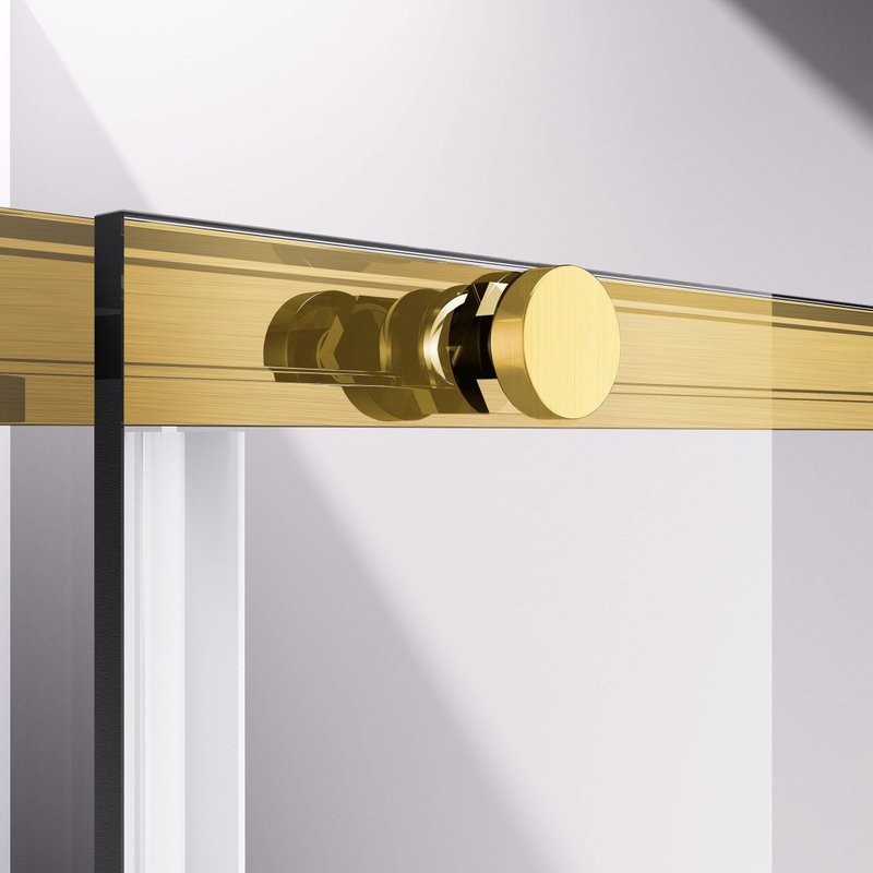 Душевая дверь в нишу Vincea Slim-N VDS-4SN130CLG 130 см, профиль брашированное золото, стекло прозрачное