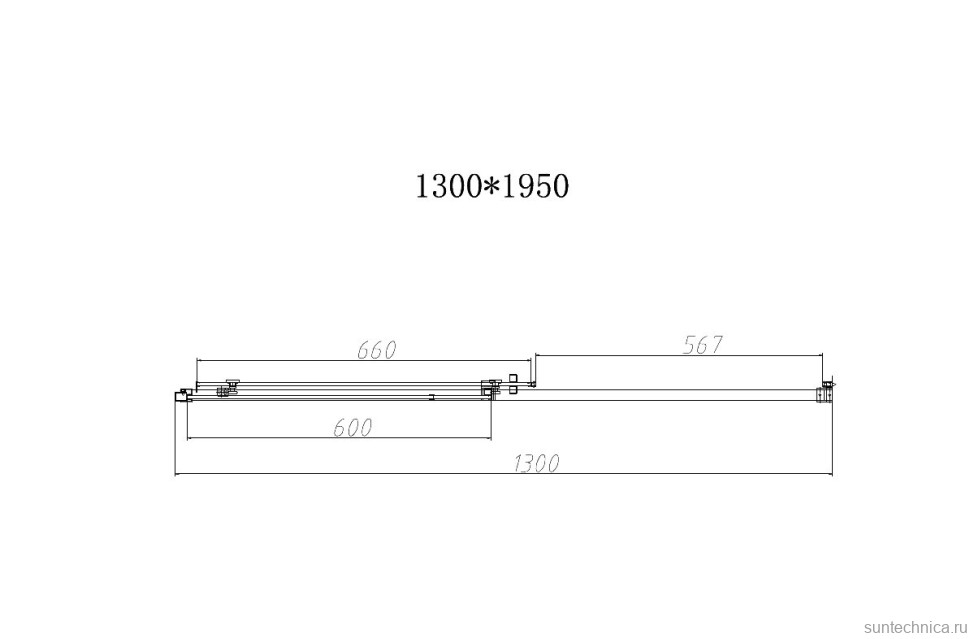 Душевая дверь в нишу Vincea Slim-N VDS-4SN130CLG 130 см, профиль брашированное золото, стекло прозрачное
